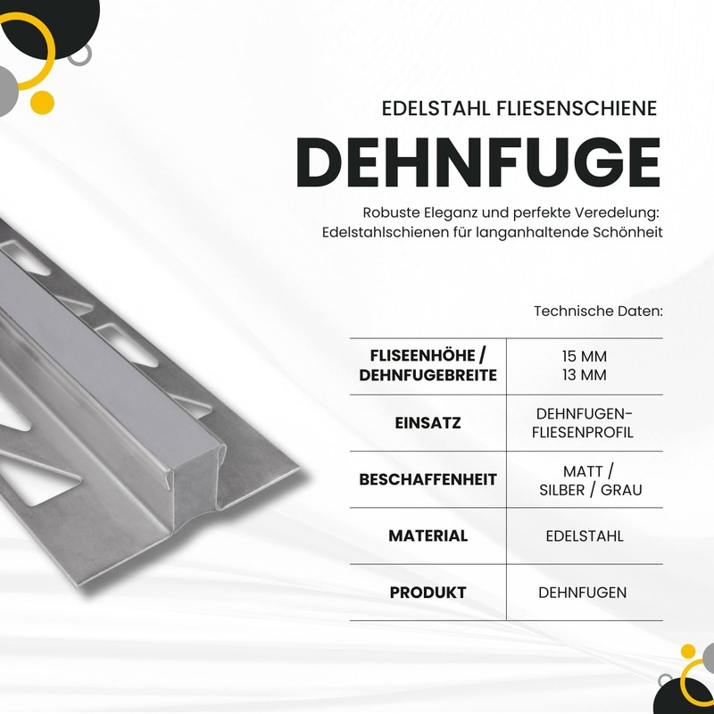 Expansion Joints Stainless Steel Tile Rail Tile Profile Matt Silver