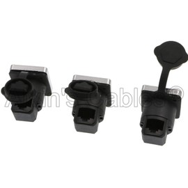 Alvin's Cables 90 Degrees RJ45 Interface Waterproof sockets Connector IP65 Ethernet Panel Mount Right Angle 3Pcs RJ45 Connector