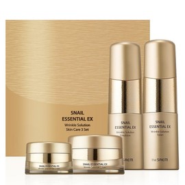 The Saem Snail Essential EX Wrinkle Solution Skin Care 3 Piece Set, 1 Set / 더샘 스네일 에센셜 이엑스 링클 솔루션 스킨 케어 3종 세트, 1세트