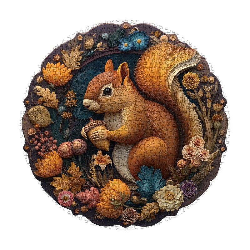 Flower Squirrel Puzzle for Adults 1000 Pieces, Cute Animal Jigsaw