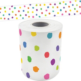 Teacher Created Resources Colorful Painted Dots Straight Rolled Border Trim