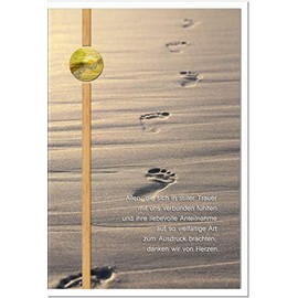 metALUm Thank You Cards Mourning | Traces in the Sand | 10 Cards | 1501004S