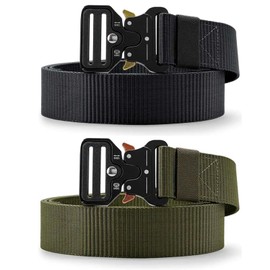 AMSNINK 2 Pack Tactical Belt, Tactical Belt, Military Belt, Work Belt, Emergency Service Belt, Fire Brigade Belt, Work Belt Men's Work Belt, black