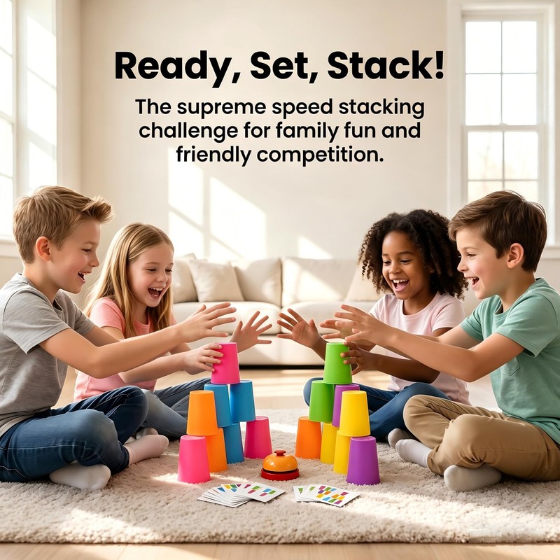 EGOeric Speed Stacking Cups Game Set - 12 Stacking Cups,