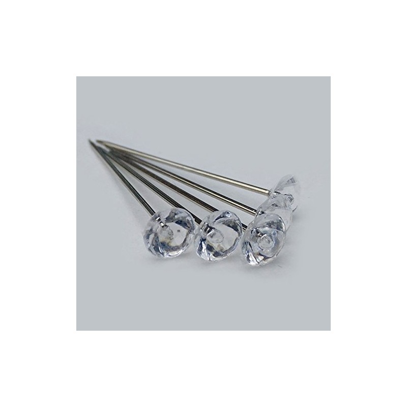 Acrylic diamante diamonte clear pins bouquet wedding flowers 4cm 1.5"