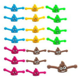 20Pcs Funny Poo Mochi Squishy Toys-Colorful Poo Mochi Xmas Joke Gifts,Poo Emoji Bullets Poop Finger Shooting Prank Toy for Kids,Adults,Jokes and Pranks Xmas Stocking Filler