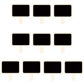 10 Pieces Mini Chalkboard Clip Wooden Message Board Sign Clips Erasable Chalkboard Label Clips Wooden Rectangle Chalkboard Clips for Memo Note Taking Food Label Party Decoration