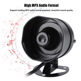 Mugast Electronic Sound Speaker Wired Alarm Siren Horn Support Loading MP3 IP65 Micro with SD Card Support Fat and FAT32 File System.