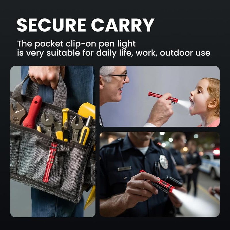 Penlight Flashlight, Rechargeable Work Light 600 Lumens COB LED Pen