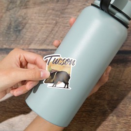 Lantern Press Sticker Tucson, Arizona, Javelina, Lithograph, Die Cut Vinyl, (Waterproof Decal for Cars, Water Bottles, Laptops, Coolers), Small