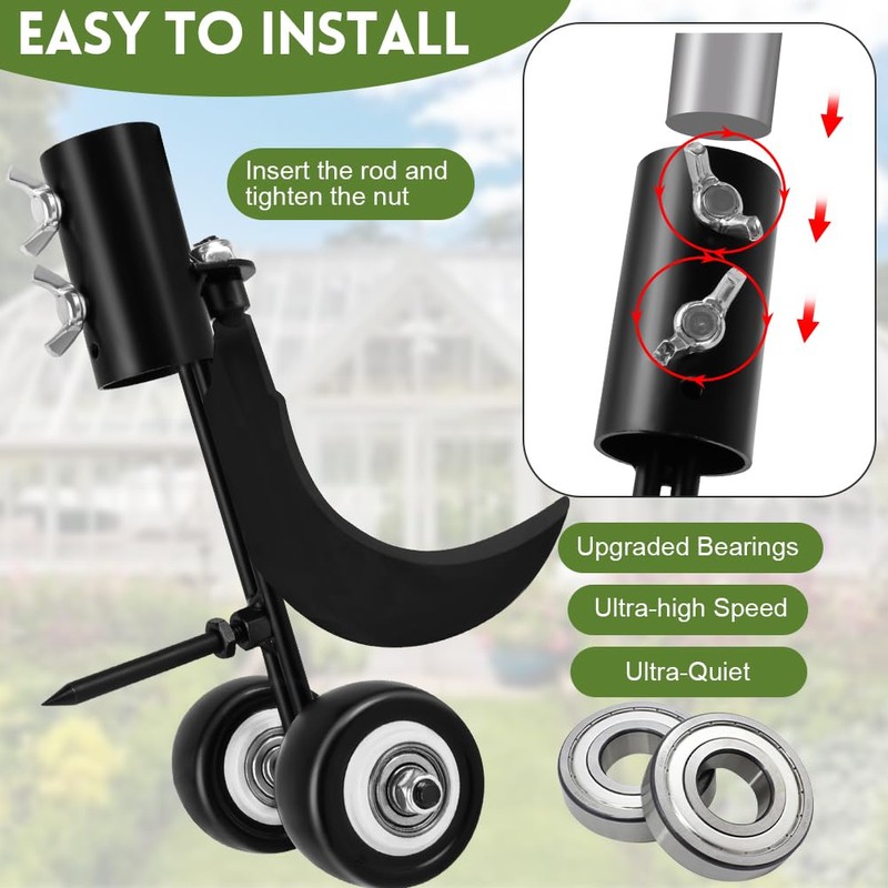 OFFCUP Crevice Weeding Tools with Wheels, 2 in 1 Sidewalk