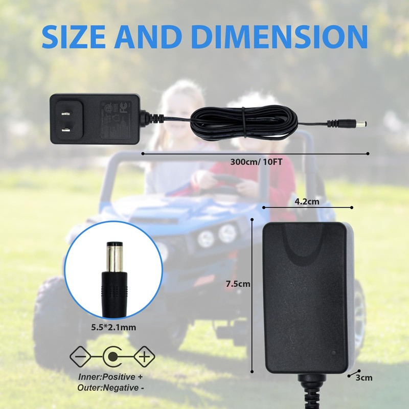 12V 1A ETL Certified Battery Charger for Ride On Toys