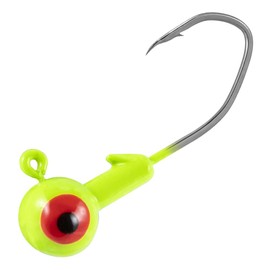 Dr.Fish 20 Pack Fishing Jig Heads, Crappie Jigs Round Ball Sickle Hooks Freshwater Fishing Hook Lures Bass Trout Panfish Bluegill 1/4oz Yellow