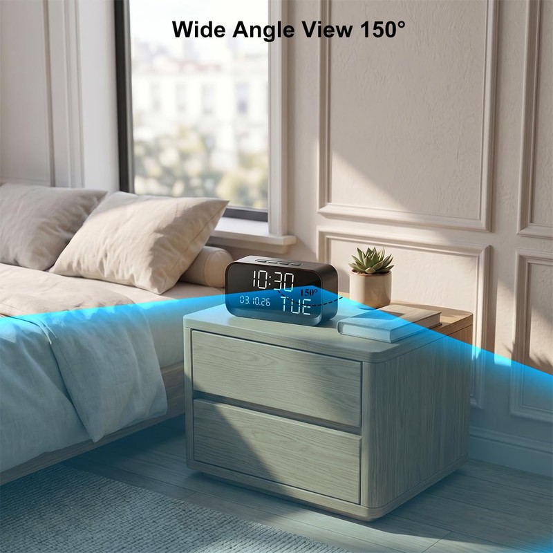 Clock Camera with 1080P HD Live, AI Human Motion Alerts,