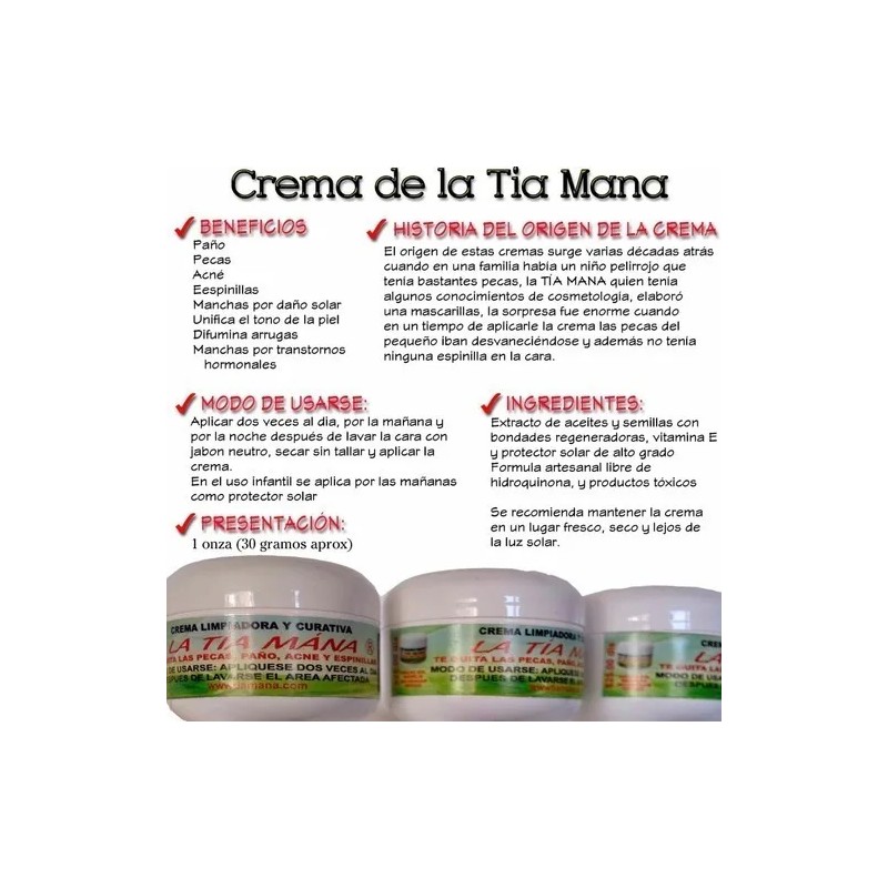 Crema limpiadora la tía mana día/noche 30 gramos