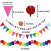 ZERODECO Party Decorations, 41 Pcs Multicoloured Papar Fans Pompoms Garlands