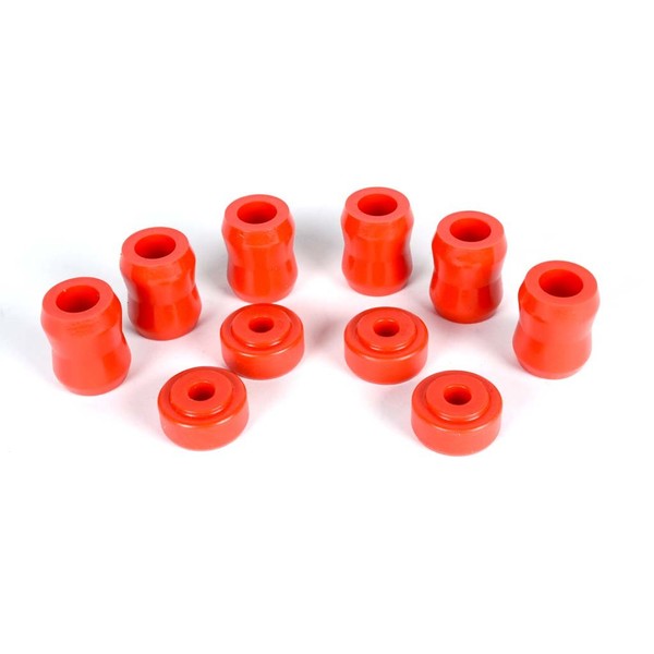 Shock Front and Rear Polyurethane Bushing Replacement Kit In Red fits Cherokee XJ Wrangler YJ TJ Grand Cherokee ZJ WJ