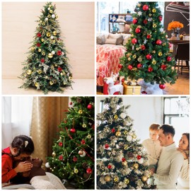 Christmas Baubles, Christmas Tree Baubles, Pack of 64 Mini Christmas Baubles, 3 cm, Shatter-Free Hanging Christmas Baubles, Christmas Tree Baubles for Xmas Tree Decoration, Christmas Tree Decoration,