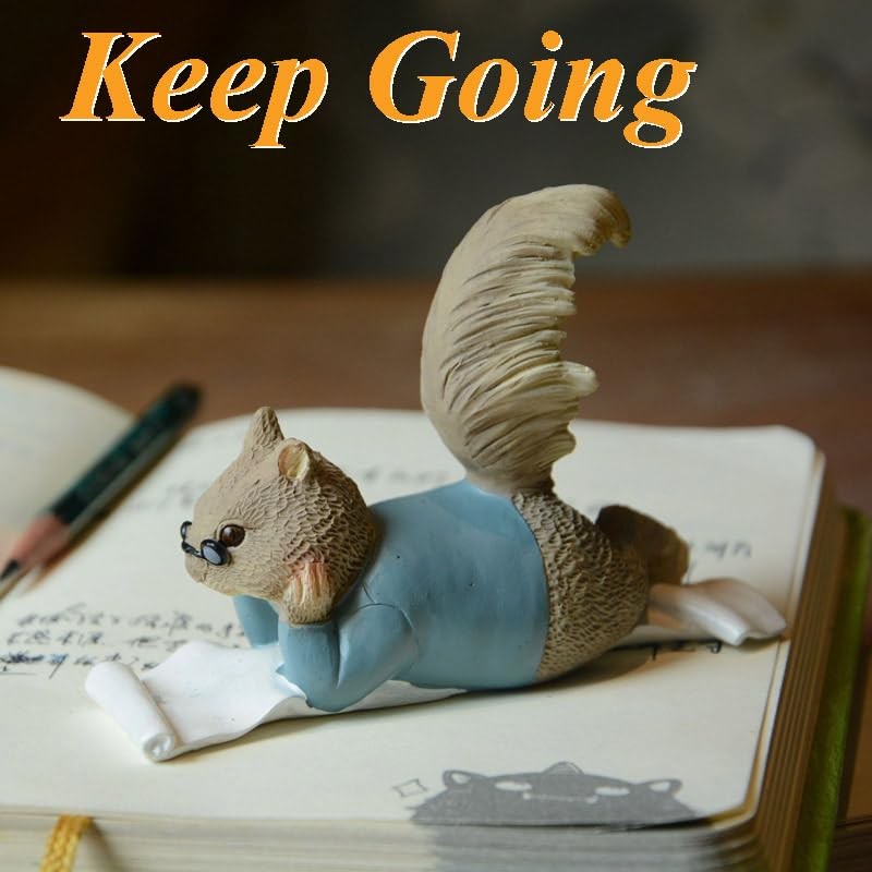 Gemmia Miniature Fairy Garden Reading Squirrel Figurines- Love Reading Squirrel