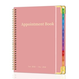 Appointment Planner 2025-2026 - Daily Hourly Schedule Planner from 7am - 10 pm, Weekly & Monthly Hourly Appointment Calendar from July 2025 - June 2026, 9" x 11"-Pink Supplies, Violet, 52 Sheets/Pack