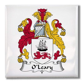 Carpe Diem Designs O'Leary Family Crest/Coat of Arms Ceramic Tile for Coaster, Hot Plate, Trivet or Decorative Accent