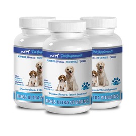 PET SUPPLEMENTS Dog Immune Vitamins - Dogs Ultra Vitamins - CHEWABLE - Advanced Formula - Premium Minerals - Dog Bone Support - 3 Bottle (270 Chews)