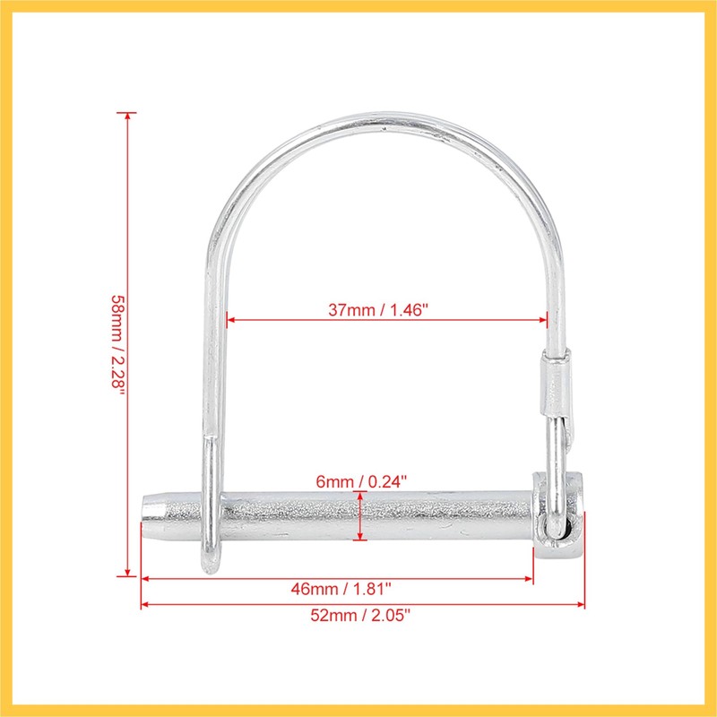 BULLSPANN Safety Coupler Pin Bicycle Arch D Shape Trailer Shaft