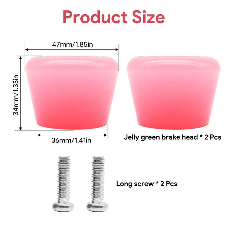 zhongko 2 Pcs Roller Skates Brake Stopper, Quad Skate Toe