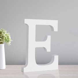 TONIFUL 7.8 Inch White Letter E Table Centerpiece A-Z DIY Birthday Party Decorations,White Alphabet E for Birthday,Chrismas,Graduation,Bridal Shower,Wedding,Anniversary Party Supplies