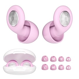 Ear Plugs for Sleeping Noise Cancelling, Super Soft Reusable Ear Plug, 25dB Earplugs for Noise Reduction, Ear Plugs for Concerts, Suitable for Noisy Environments, Travel,Hearing Protection (Pink)