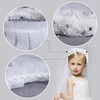 Girls Fashion Floral Headpiece Veil Flower Crown,White_without comb
