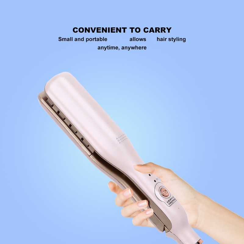 Flat Curling Iron 45W Pink Negative Ion Hair Crimper Waver