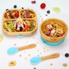 Vinsani Bamboo Bowl, Square Plate and Spoon Set for Baby/Toddler,