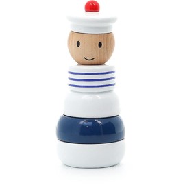 Vilac Sailor Themed Stacking Toy, Develop Fine Motor Skills, Includes 5 Easy To Grasp Wooden Pieces, Multicolored, 12 Months+