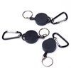 2 Pcs Black Retractable Keychain Heavy Duty Key Fob Badge
