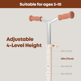 MomnLittle Kick Scooter for Kids Ages 3-10 (Navy) 3 Wheeled with LED Light-Up Wheels CPSC Certified Foldable and 4 Height Adjustable Toddler Scooters for Boys Girls