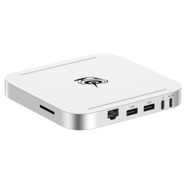 Beelink Mate SE-A 80Gbps USB-C Docking Station for SER8/SER9 PRO Mini PC, Dual M.2 PCIex2 SSD Slot(16TB Max), USB-A3.0 * 2, 2.5G LAN*1, SD4.0 * 1, Aluminum Alloy, Frost Silver