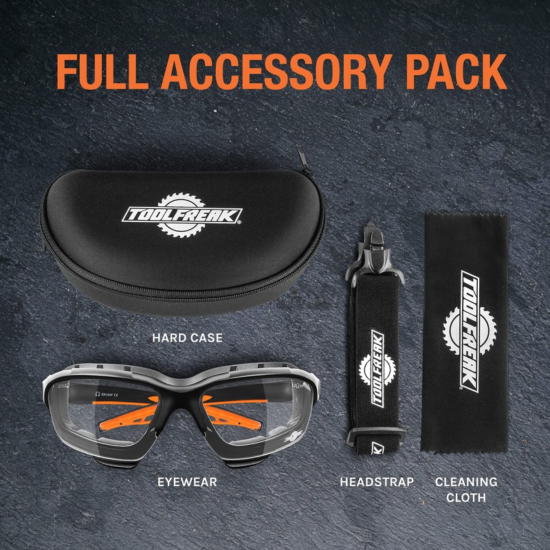 ToolFreak Spoggles Safety Glasses & Protective Goggles Combination Clear Lens