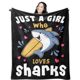 Mcurore Shark Gifts Blanket 60"x50", Shark Gifts for Women/Shark Lovers/Kids/Adults, Shark Themed Gifts, Shark Gift Ideas for Girls, Shark Blanket, Christmas Birthday Gifts for Shark Lovers