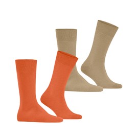 Burlington Men's Everyday Multipack M So Cotton Plain 2 Pairs Socks, Orange Pumpkin 8364, 6.5-11