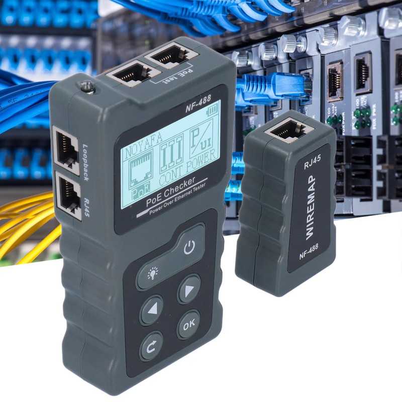 NF‑488 LCD Ethernet POE Tester Automatic Identification POE Detector Checker