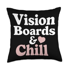 Manifestation Vision Board Goal Setting Dream Big Visualize Throw Pillow