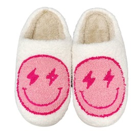 LAISMEIX Unisex Pink Leopard Print Slippers, Memory Foam Soft Plush Home Shoes 37-38