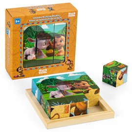 Mighty Little Bheem Wood 6 Sided Building Stacking Block Puzzle 6 Different Puzzles in 1 for Boys Girls Toddlers Ages 3 and Up