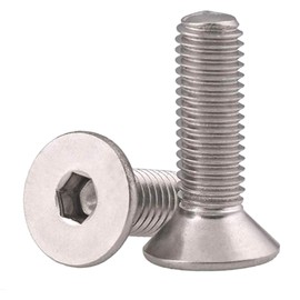 10 Pcs M10-1.50 x 25mm Flat Head Socket Cap Screws Bolts, Stainless Steel 18-8 (304), Bright Finish, Allen Socket Drive,Machine Screws Inner Hex Screw Fasteners Bolts