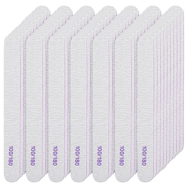200 Pcs Nail Files 100/180 Grit Double Sides Emery Boards
