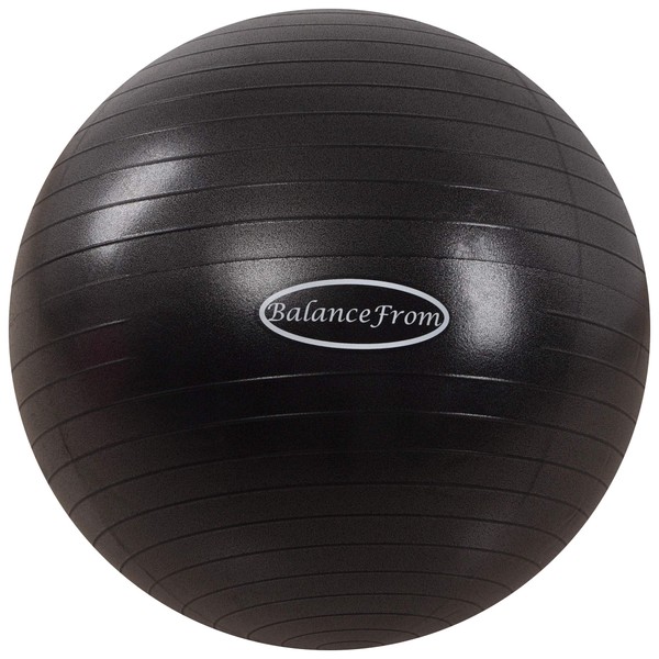 BalanceFrom Anti-Burst and Slip Resistant Exercise Ball Yoga Ball Fitness Ball Birthing Ball with Quick Pump, 2,000-Pound Capacity, Black, 78-85cm, XXL
