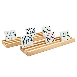 SUTIMSHE Juego de 8 estantes de madera para dominó naturales, organizador para patas de pollo y otros juegos de dominó, dominó no incluido