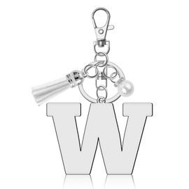 Ximalun Initial Letter Keyring for Women Alphabet Keyring Initial Letter A-Z Keyring Letter Tassel Charm Keyring Initial Letter Keyring for Purse Handbag Christmas Birthday Gift