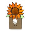 HUIMEIJU Stained Glass Sunflower Night Lights,Suitable for bedrooms,Kitchens,bathrooms,etc.(Orange 1PCS)